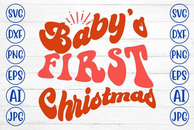 Baby’s First Christmas Retro SVG SVG Syaman 