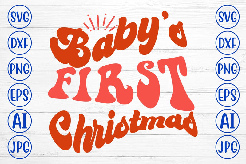 Baby’s First Christmas Retro SVG SVG Syaman 