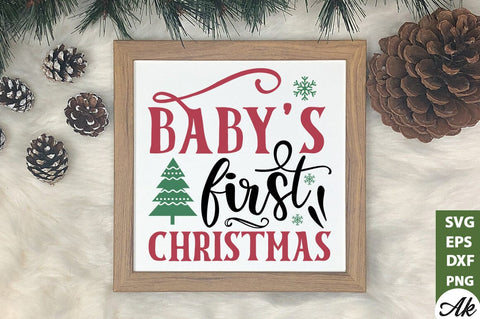 Baby's first christmas Sign Making SVG SVG akazaddesign 