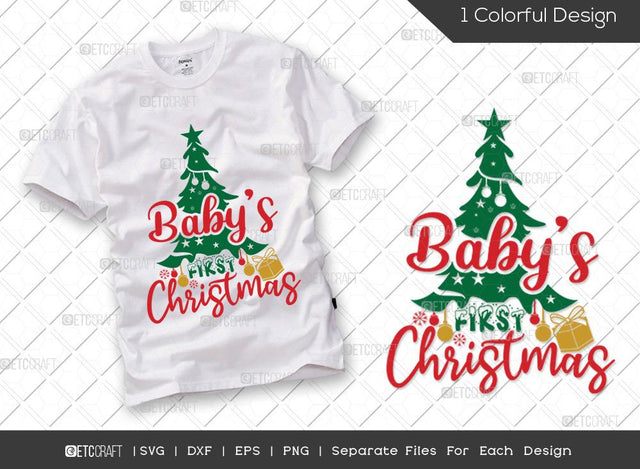 Baby's First Christmas SVG Cut File | Kids Christmas Svg | Christmas Svg | Baby Svg | Merry Christmas Svg | Family Christmas Svg | T-shirt Design SVG ETC Craft 