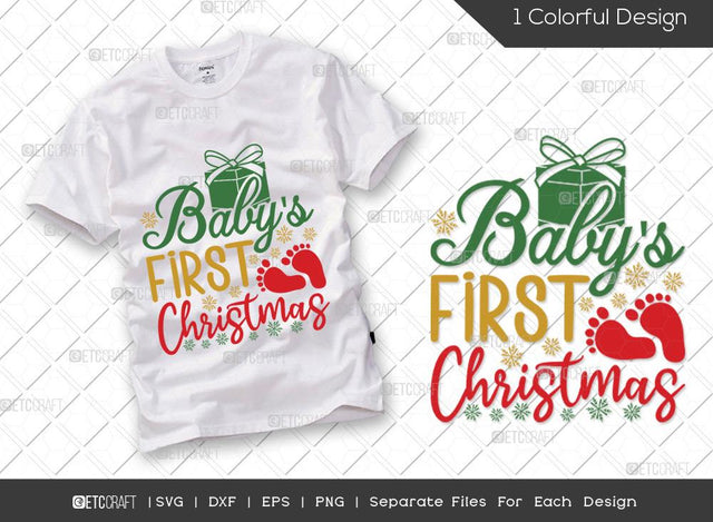Baby's First Christmas SVG Cut File | Kids Christmas Svg | Christmas Svg | Baby Svg | Merry Christmas Svg | Family Christmas Svg | T-shirt Design SVG ETC Craft 