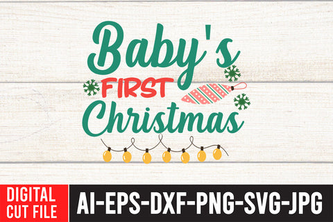 Baby's First Christmas SVG Cut File SVG BlackCatsMedia 