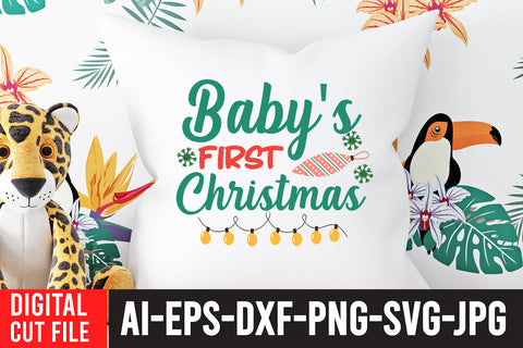 Baby's First Christmas SVG Cut File SVG BlackCatsMedia 