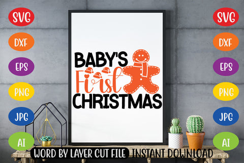 Babys First Christmas SVG CUT FILE SVG MStudio 