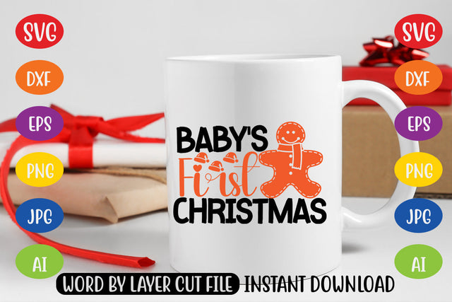 Babys First Christmas SVG CUT FILE SVG MStudio 