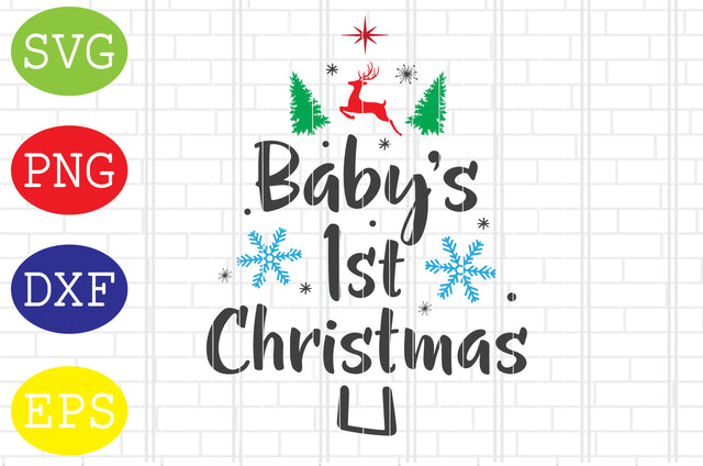 Baby's First Christmas Svg, Merry Christmas Svg, Santa Svg, Christmas Holiday Svg, Png, Eps, Dxf Files SVG DigitalSvgFiles 