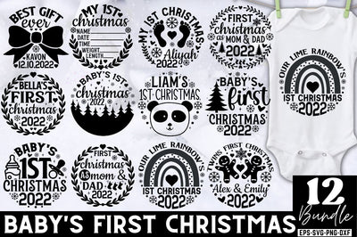 Baby's First Christmas Svg Ornament Bundle SVG DESIGNISTIC 