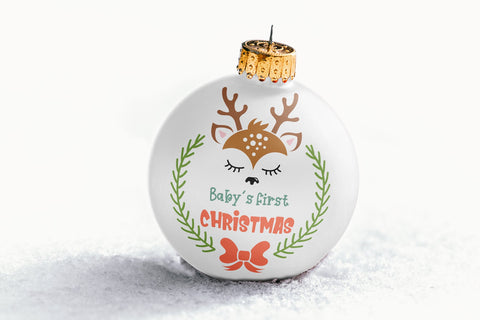 Baby's first christmas svg ornament. My First christmas design. SVG Digital Rainbow Shop 