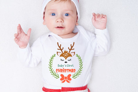 Baby's first christmas svg ornament. My First christmas design. SVG Digital Rainbow Shop 