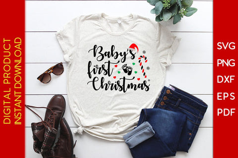 Baby's First Christmas SVG PNG EPS Cut File SVG Creativedesigntee 