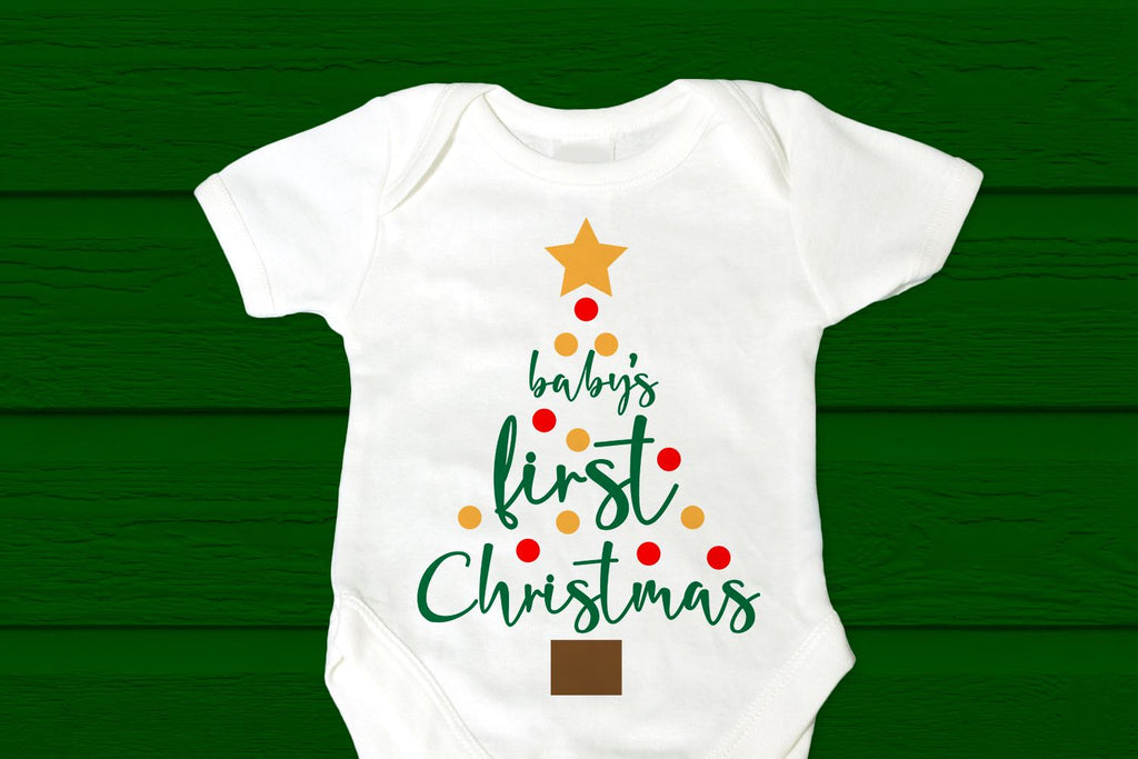 Baby's First Christmas Tree SVG - So Fontsy