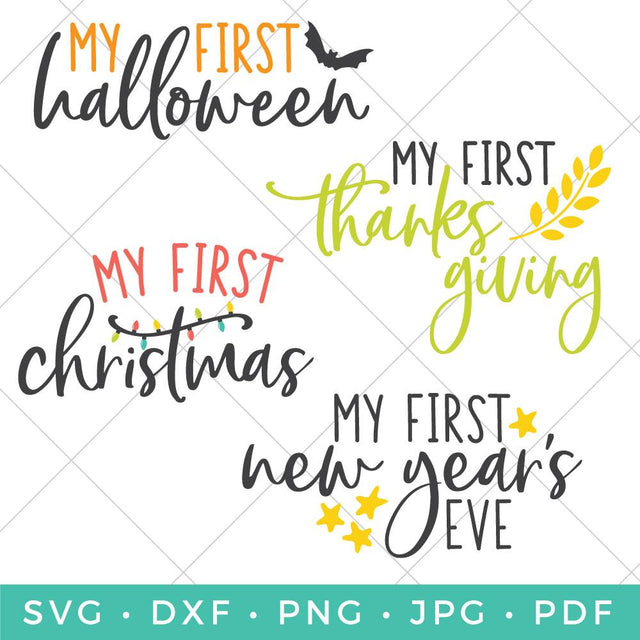 Baby's First Holiday Bundle SVG Hey Let's Make Stuff