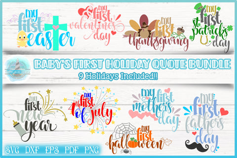 Baby's First New Years Day 1st year Holiday Milestone SVG SVG Harbor Grace Designs 
