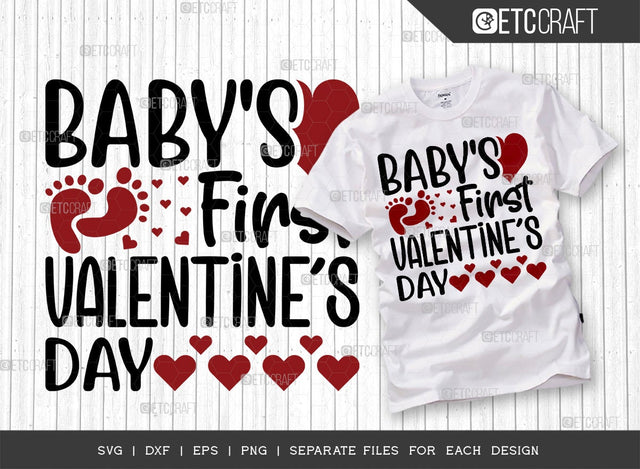 Babys First Valentine's Day SVG Cut File | Baby Love Svg | Couple Lover Svg | 14 February Svg | Valentine Svg | True Love Svg | Valentine's Day Quote Design SVG ETC Craft 