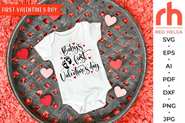 Baby's First Valentine's Day SVG SVG RedHelgaArt 