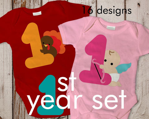 Baby's Year of Firsts Set of 16 SVG Designed by Geeks 