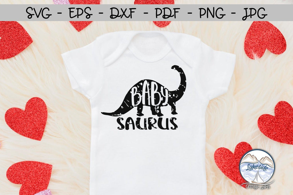 Babysaurus Distressed Dinosaur Design for Baby - So Fontsy