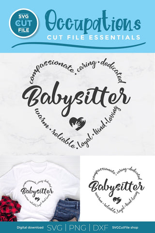 Babysitter svg, baby sitter svg, nanny svg, caregiver svg, au pair svg, daycare svg, baby sitter svg, child minder svg, subway art SVG SVG Cut File 