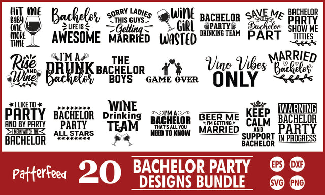 Bachelor Party SVG Designs Bundle SVG PatternFeed8 