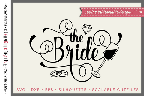 Bachelorette Party | set of 2 designs Bride and Party Girl | SVG craft file SVG CleanCutCreative 