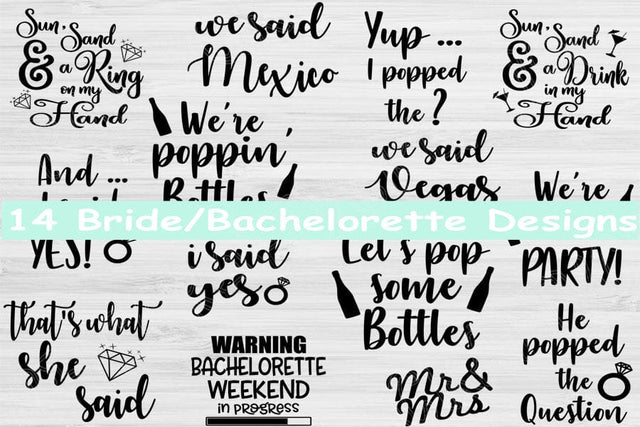 Bachelorette Svg Bundle Dxf Png Cut Files, Bridesmaid Svg, Bridal Party Svg Files For Cricut, Wedding Party Svg Silhouette Digital Designs SVG TiffsCraftyCreations 