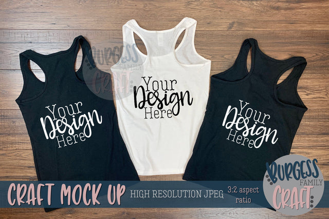 Back of bridal tanks | Craft mock up Mock Up Photo Burgess Family Craft 