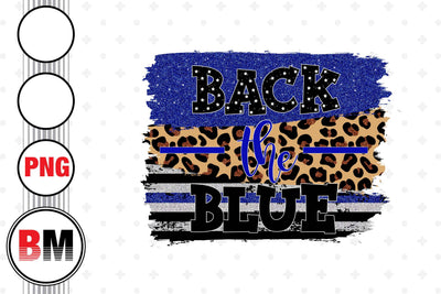 Back the Blue Police Brush Glitter PNG Files Sublimation BMDesign 