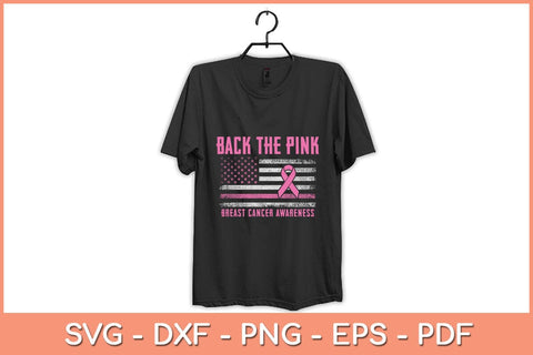 Back the Pink Ribbon American Flag Breast Cancer Awareness Svg Design SVG artprintfile 
