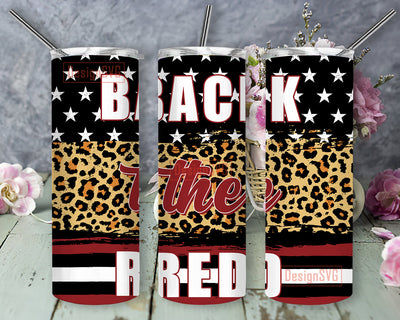 Back The Red Tumbler Png, Thin Red Line Design Png, Thin Red Line American Flag Leopard 20oz Full Tumbler Wrap, USA Police Officer Tumbler, Digital Download Sublimation DesignSVG 