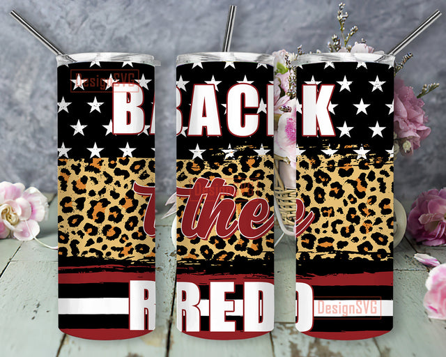 Back The Red Tumbler Png, Thin Red Line Design Png, Thin Red Line American Flag Leopard 20oz Full Tumbler Wrap, USA Police Officer Tumbler, Digital Download Sublimation DesignSVG 