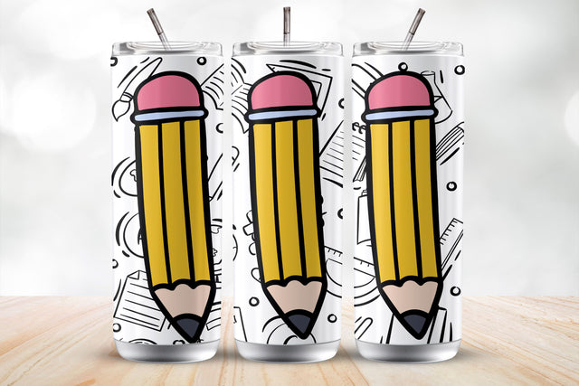 Back to School 20 oz Tumbler Wrap Sublimation Design Sublimation MockupSvgVenue 