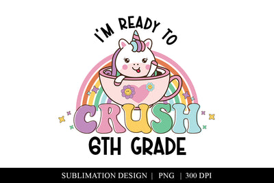 Back to School 5th Grade Unicorn Printable Image PNG Sublimation BijouBay 