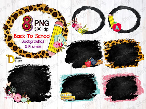 Back to School Backgrounds and Frames Sublimation Dina.store4art 