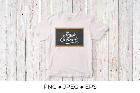 Back to school calligraphy hand lettering on chalkboard Sublimation LaBelezoka 