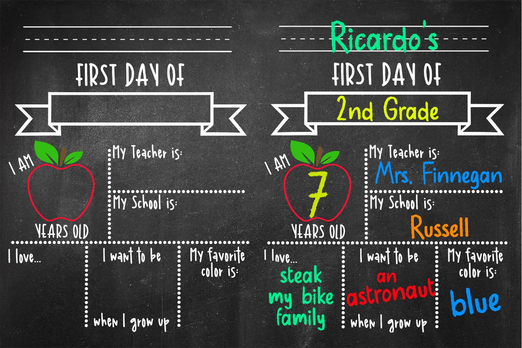 Back to School Chalkboard Sign SVG | First Day of School SVG - So Fontsy