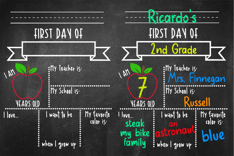 Back to School Chalkboard Sign SVG | First Day of School SVG SVG B Renee Design 