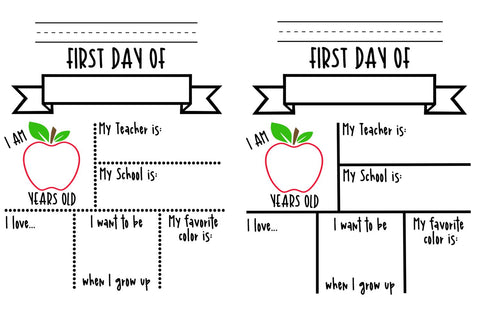 Back to School Chalkboard Sign SVG | First Day of School SVG SVG B Renee Design 