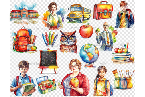 Back To School Clipart | Elementary Illustration PNG SVG GlamArtZhanna 