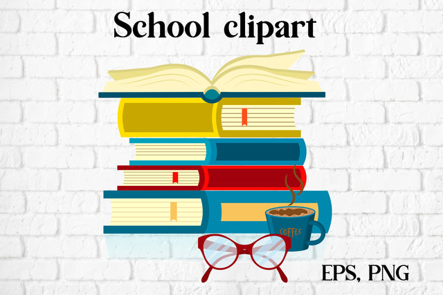 Back to school clipart | Open book cofee clipart SVG Svetana Studio 