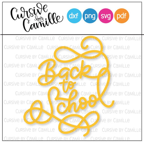 Back to School Cut File SVG Cursive by Camille 