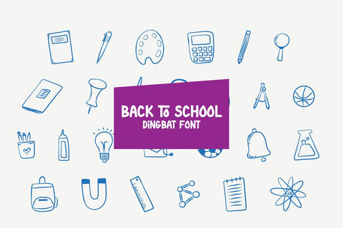 Back To School - Dingbat Font Font Masyafi Studio 