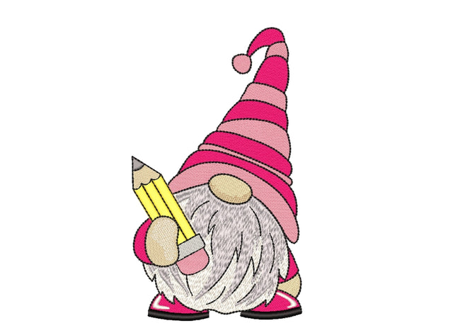 Back to School Gnome Embroidery Design, 5 sizes, Instant Download Embroidery/Applique DESIGNS Nino Nadaraia 