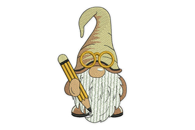 Back to School Gnome Embroidery design. Teacher Gnome Embroidery/Applique DESIGNS NextEmbroidery 