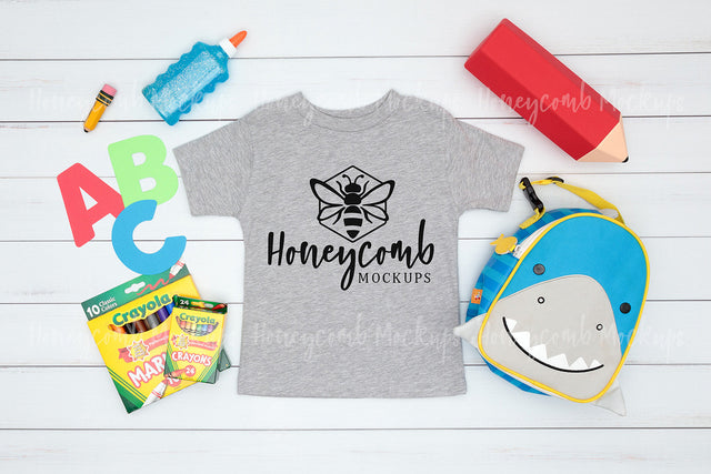 Back To School Kids Mockup, Bella Canvas 3001T Athletic Heather Mockup, Toddler Boy Shirt Mockup, School Mockup Mock Up Photo Honeycomb Mockups 