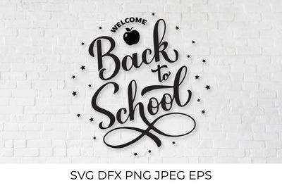 Back to school lettering. First day of school quote SVG. Round sign SVG LaBelezoka 