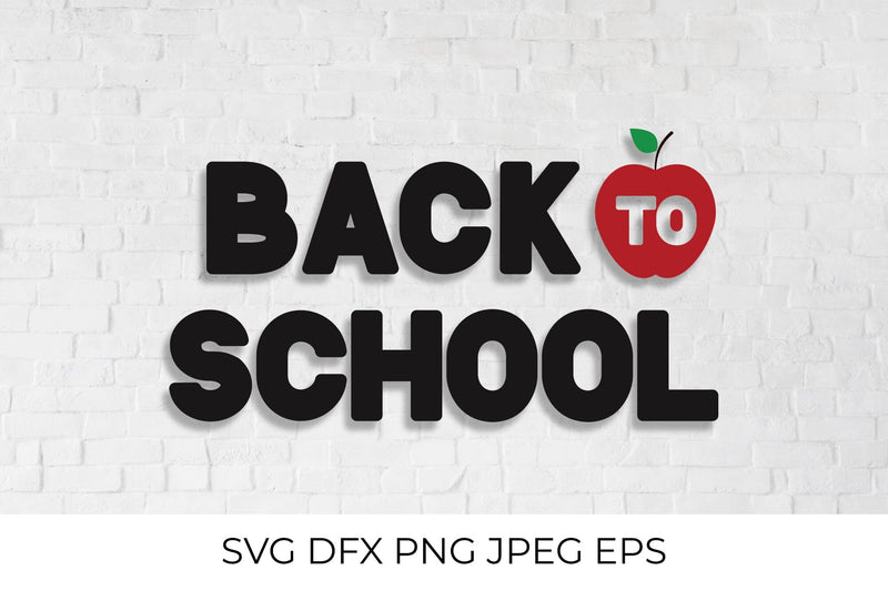 Back to school lettering with apple SVG LaBelezoka 