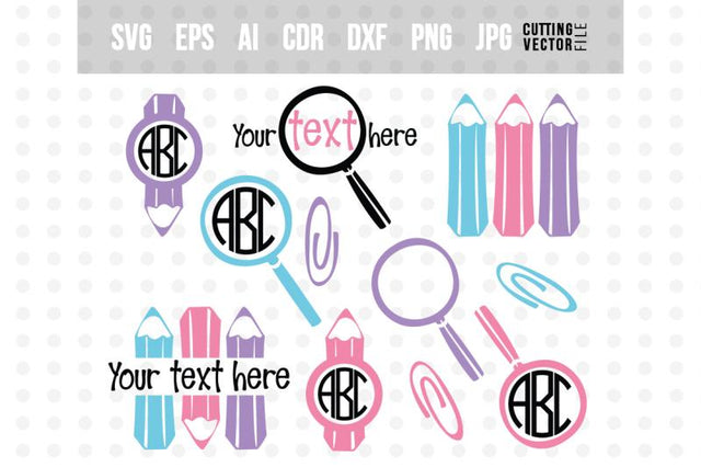 Back to School Monogram SVG VectorSVGdesign 