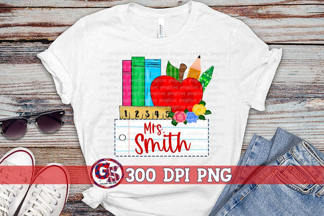 Back to School Name Frame PNG for Sublimation Sublimation Greedy Stitches 