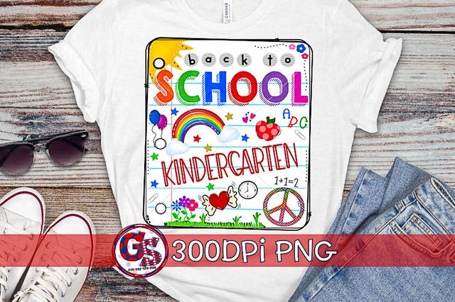 Back To School Notebook Kindergarten PNG for Sublimation Sublimation Greedy Stitches 
