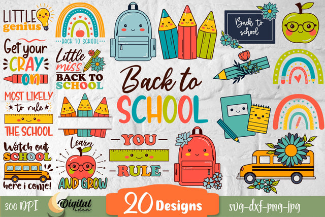 Back to school | Pencil-box&Mug | Bright school design SVG Evgenyia Guschina 